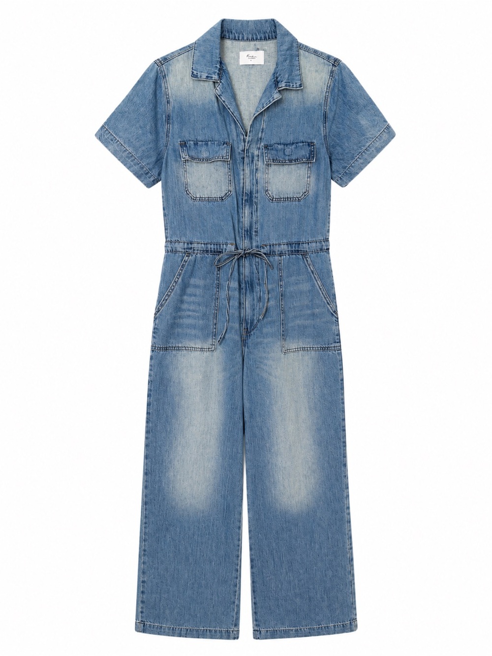NWT Utility Denim Jumpsuit | Light Blue Short Sleeve Tie Waist One Piece